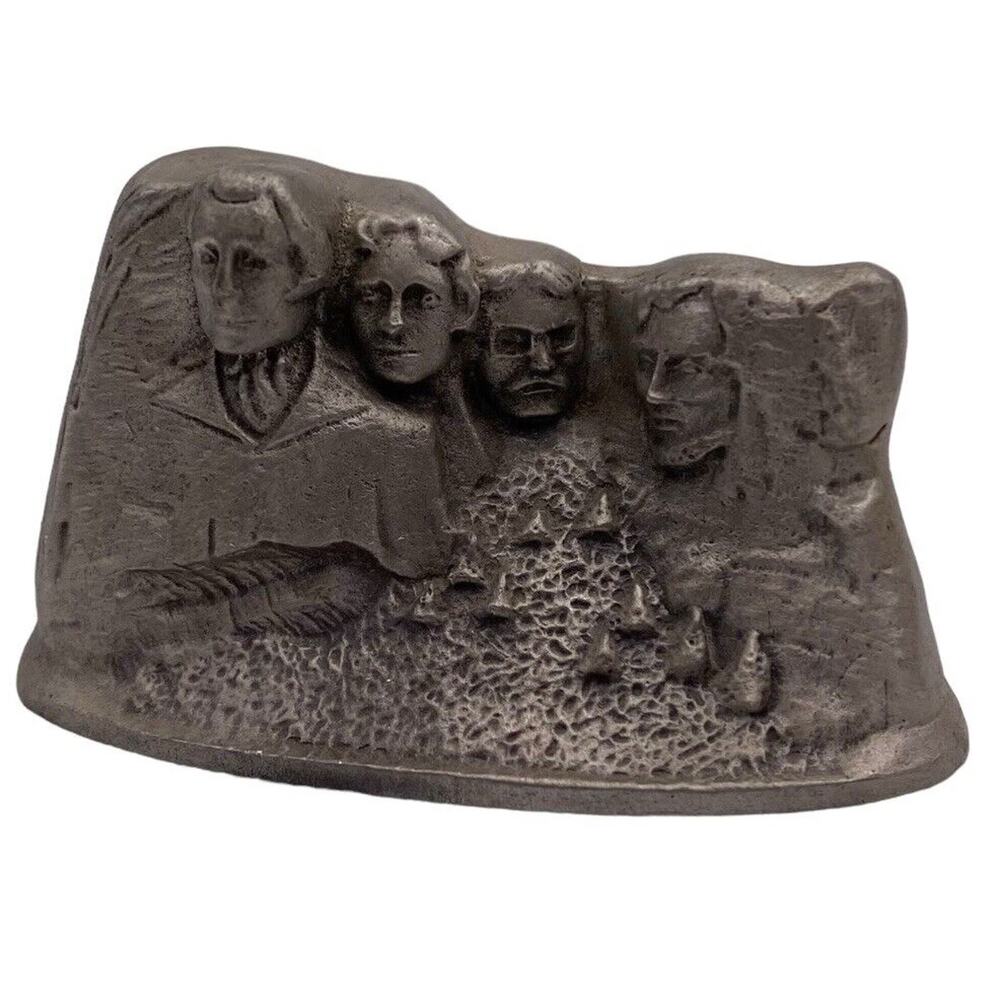 Pewter Mount Mt Rushmore Vtg Miniature Metal American Collectors Guild 1987